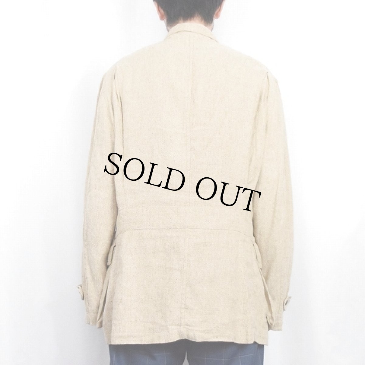 画像3: 90's POLO Ralph Lauren USA製 シルク×リネン ノーフォークジャケット M (3)