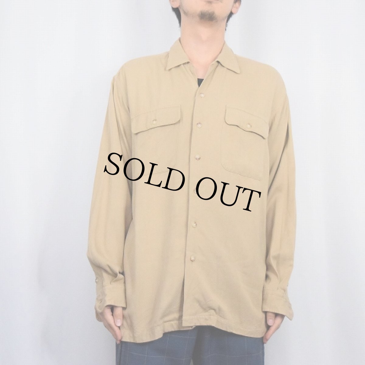 画像2: 90's POLO Ralph Lauren USA製 レーヨンオープンカラーシャツ M (2)