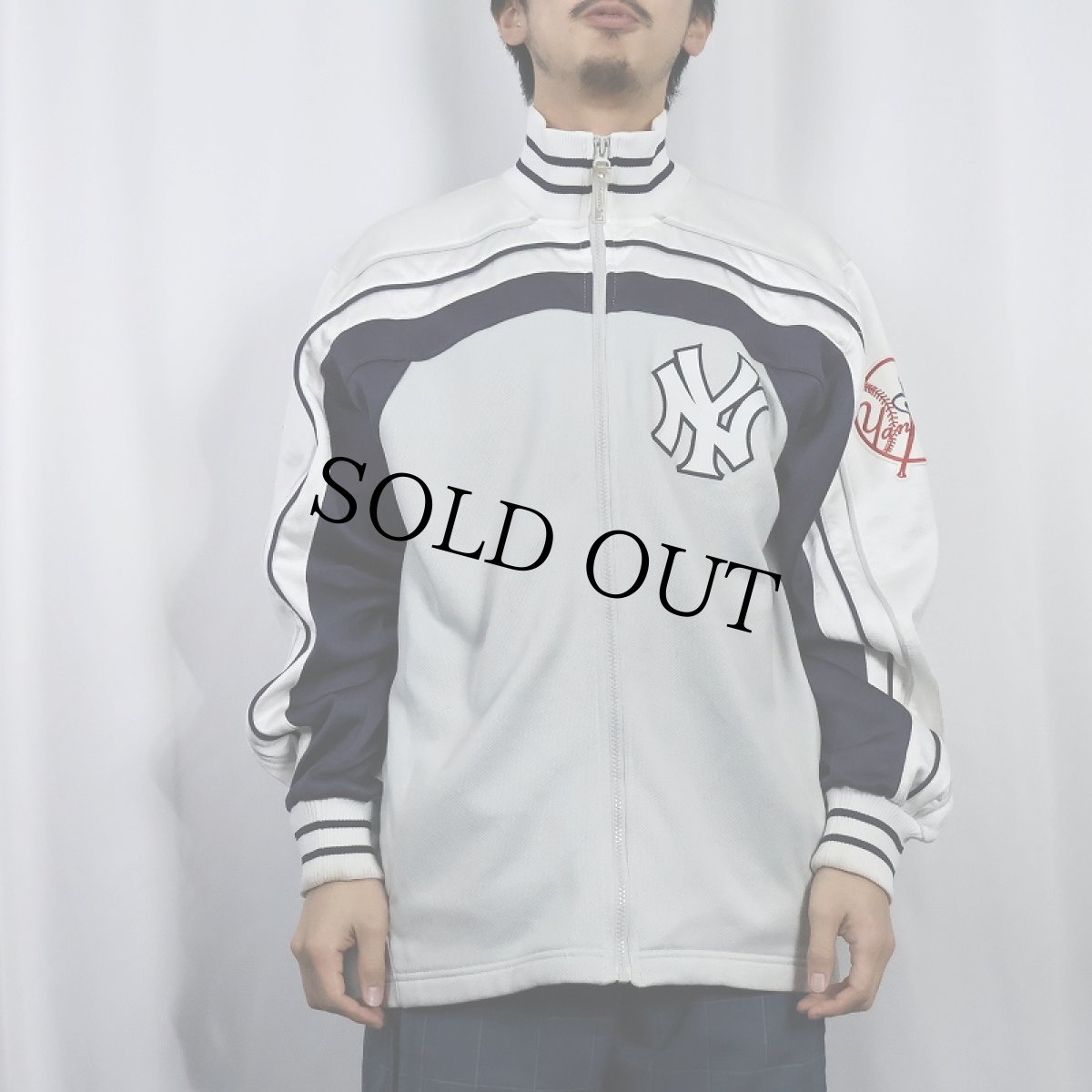 画像2: 【SALE】 MLB New York Yankees パッチ付き トラックジャケット M (2)