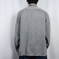 画像3: 60's Kentfield 柄織 オープンカラー レーヨンシャツ L (3)