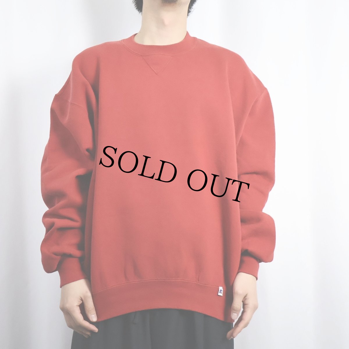 画像2: 90's RUSSELL ATHLETIC USA製 前V 無地スウェット XL (2)