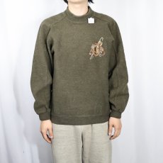 画像2: 80's GUCCI ITALY製 刺繍入り メルトンウールプルオーバー (2)