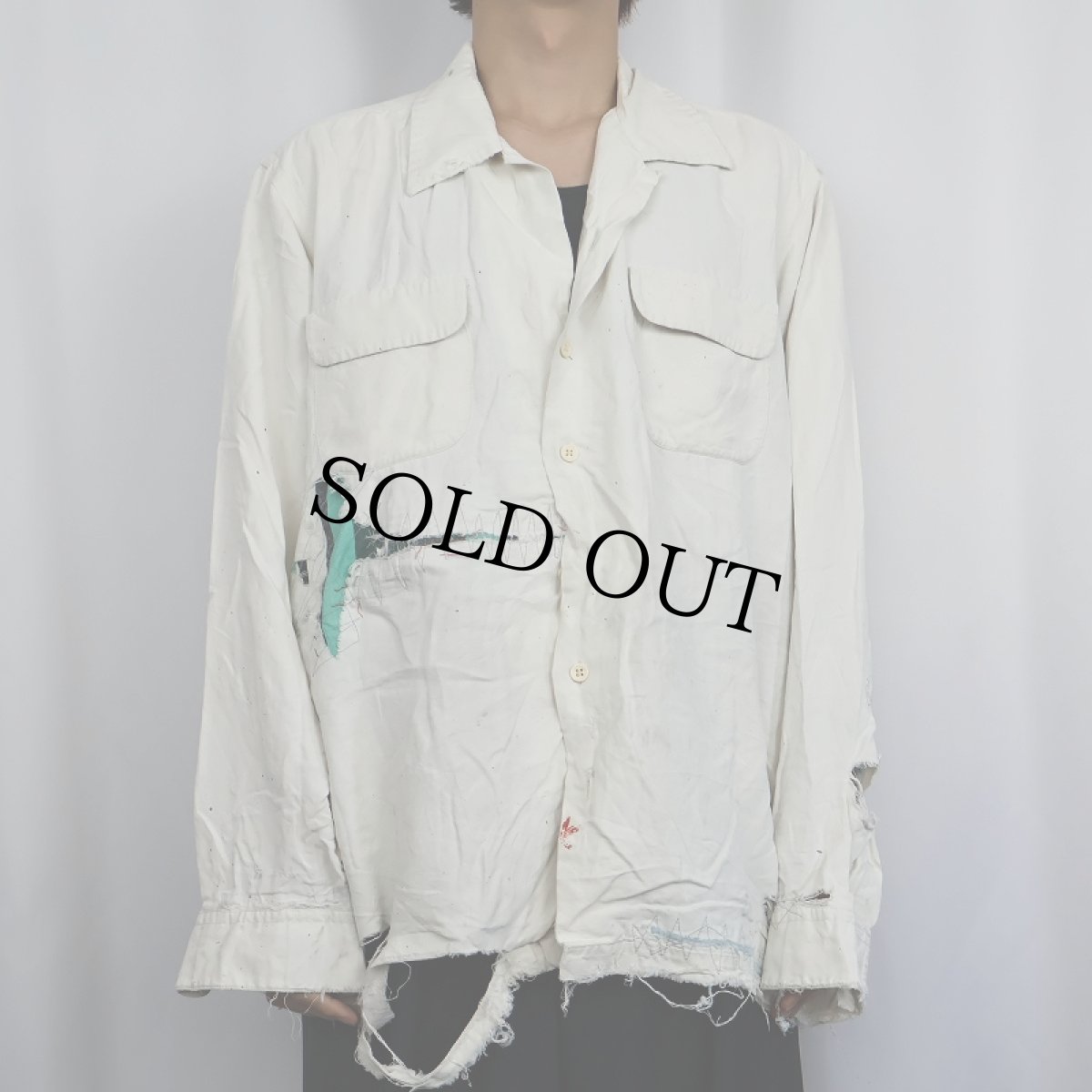 画像2: POLO Ralph Lauren "STEWARD" 襤褸 レーヨンオープンカラーシャツ XL (2)