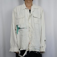 画像2: POLO Ralph Lauren "STEWARD" 襤褸 レーヨンオープンカラーシャツ XL (2)