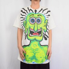 画像2: 90's USA製 GRANT ハンドペイント アートTシャツ XL (2)