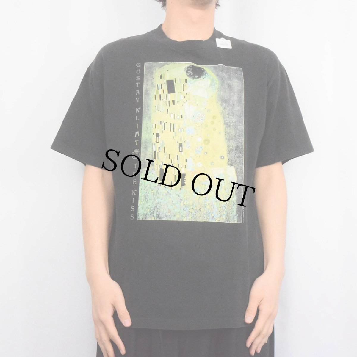 画像2: 90's Gustav Klimt “THE KISS” アートプリントTシャツ BLACK (2)