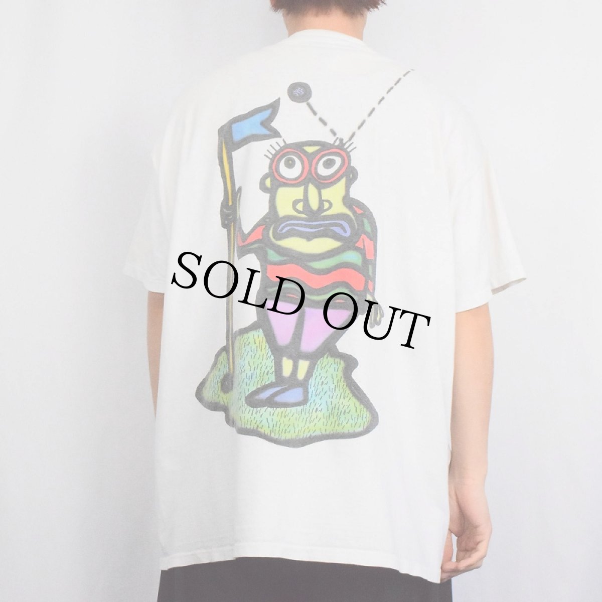 画像4: 90's Gary Hirsch ハンドペイント アートプリントTシャツ XXL (4)