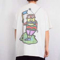 画像4: 90's Gary Hirsch ハンドペイント アートプリントTシャツ XXL (4)