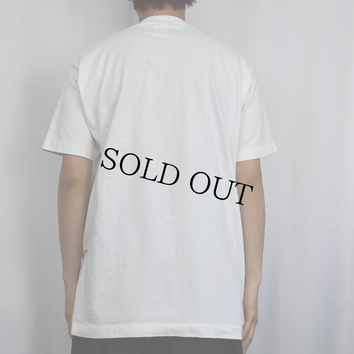 画像3: 90's Michael Dougan USA製 "THE BIGGER THE HAIR THE CLOSER TO GOD?" アートプリントTシャツ L (3)