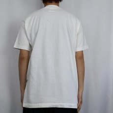 画像3: 90's Michael Dougan USA製 "THE BIGGER THE HAIR THE CLOSER TO GOD?" アートプリントTシャツ L (3)