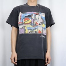 画像2: 90's Pablo Picasso "Mandolin and Guitar'" アートプリントTシャツ BLACK (2)