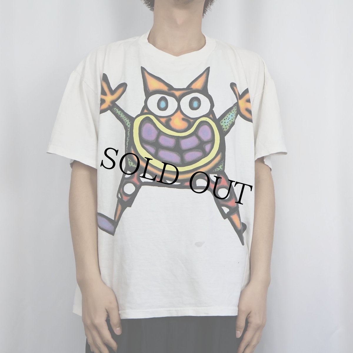 画像3: 90's Gary Hirch ハンドペイント アートプリントTシャツ XL (3)