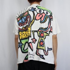 画像4: 90's Gary Hirch ハンドペイント アートプリントTシャツ XL (4)