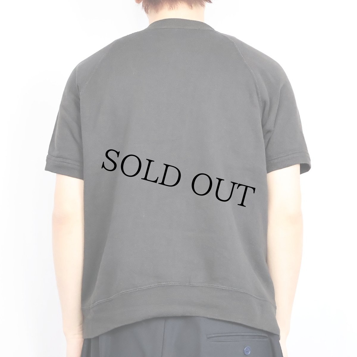 画像3: 60's U.S.ARMY "FORT POLK" カラーフロッキープリント ラグラン半袖スウェット BLACK (3)