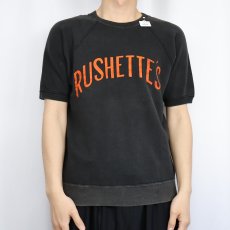 画像3: 60's "RUSHETTE'S" カラーフロッキープリント ラグラン半袖スウェット BLACK (3)
