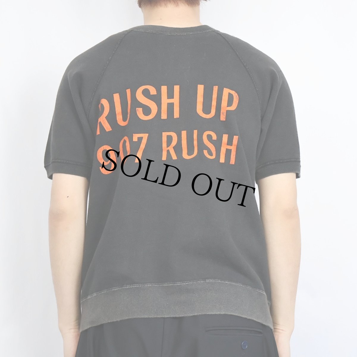 画像4: 60's "RUSHETTE'S" カラーフロッキープリント ラグラン半袖スウェット BLACK (4)
