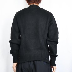 画像3: 60's Highland Vネック ブラックモヘア ニットセーター M (3)