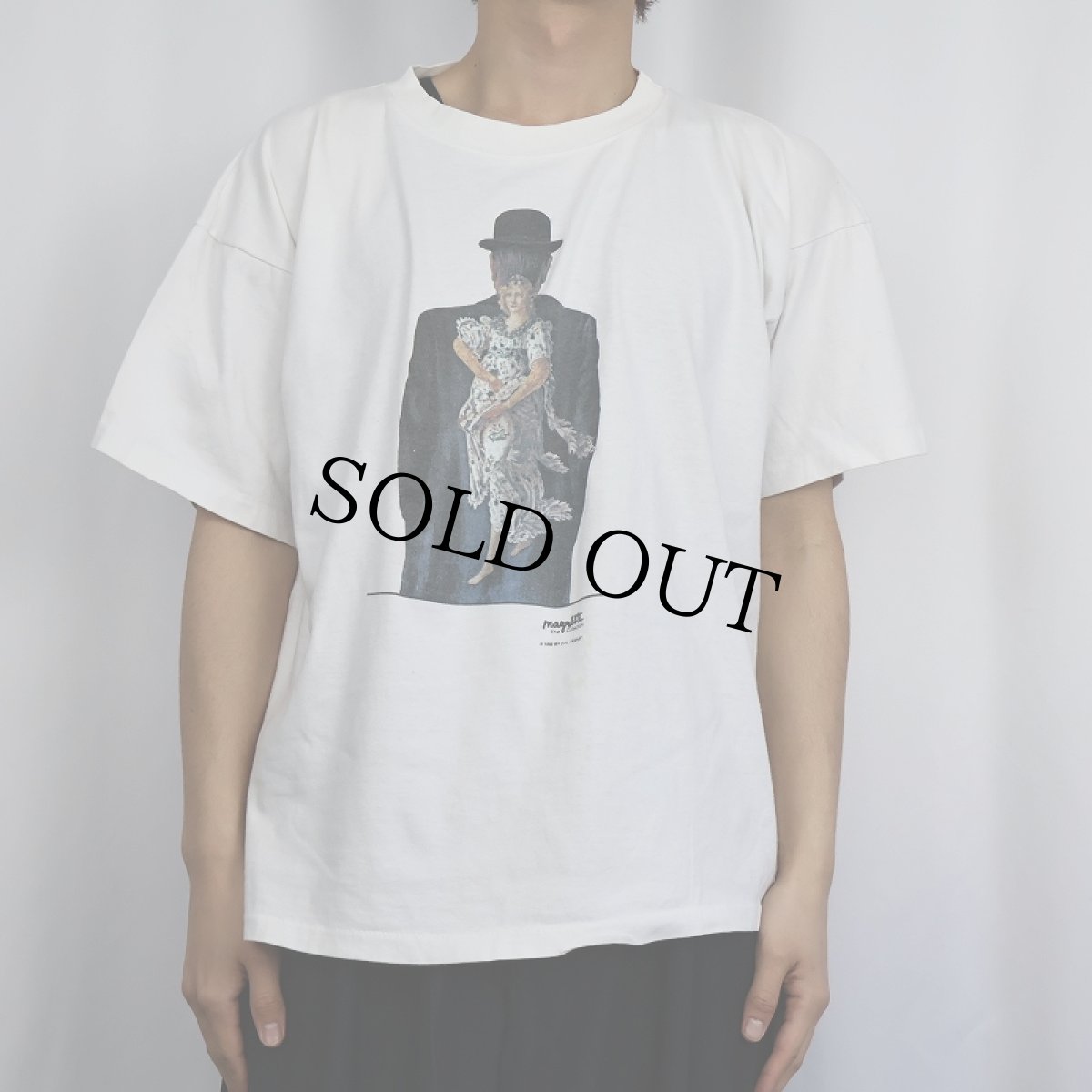 画像2: 90's Rene Magritte "レディメイドの花束" アートプリントTシャツ XL (2)