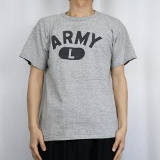 画像2: 80's Champion トリコタグ USA製 88/12 "ARMY" 染み込みプリントTシャツ L (2)