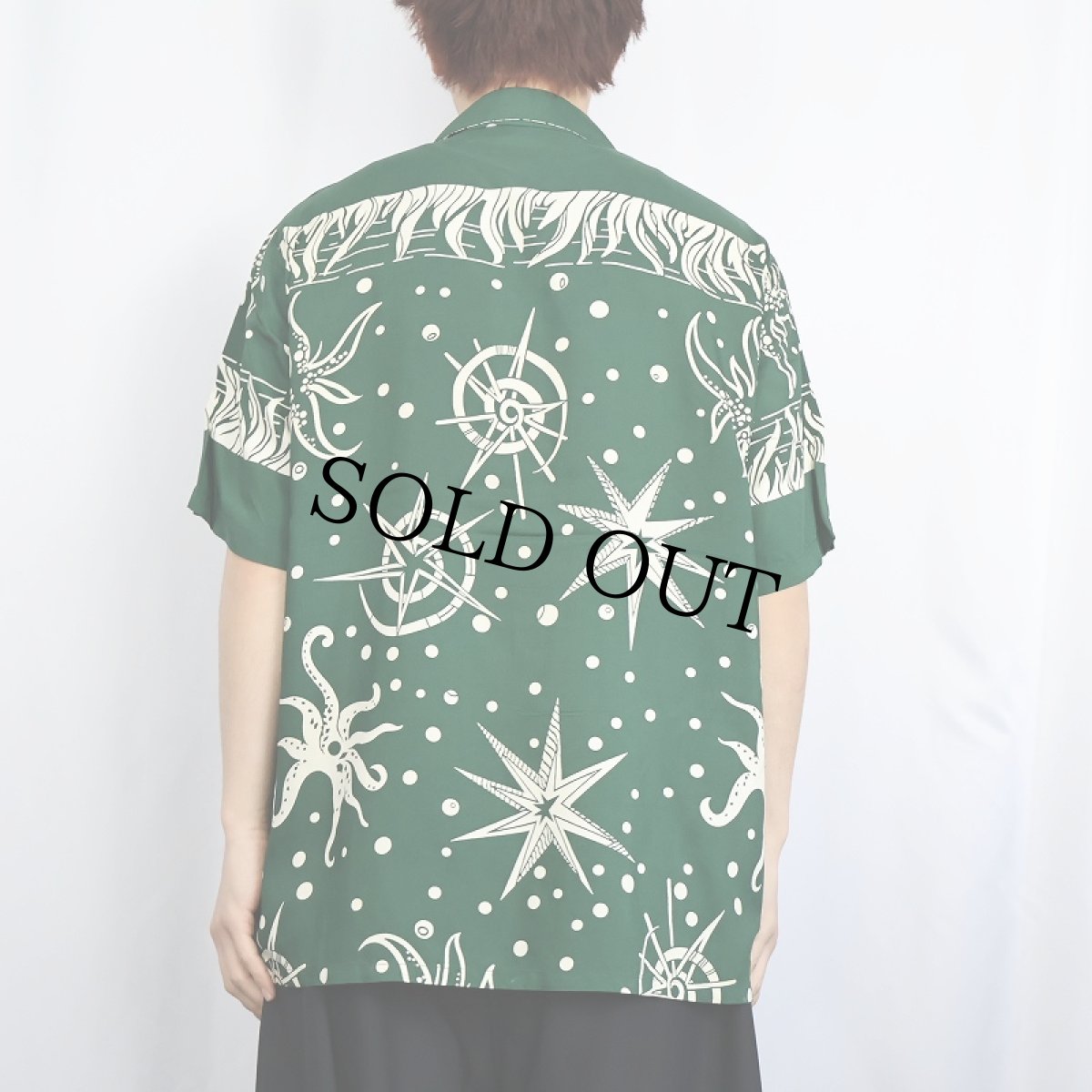 画像3: 40's NORRIS Casuals マリン柄 レーヨンアロハシャツ M (3)