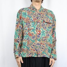 画像2: 50's VAN HEUSEN オールオーバーパターン レーヨンアロハシャツ L (2)