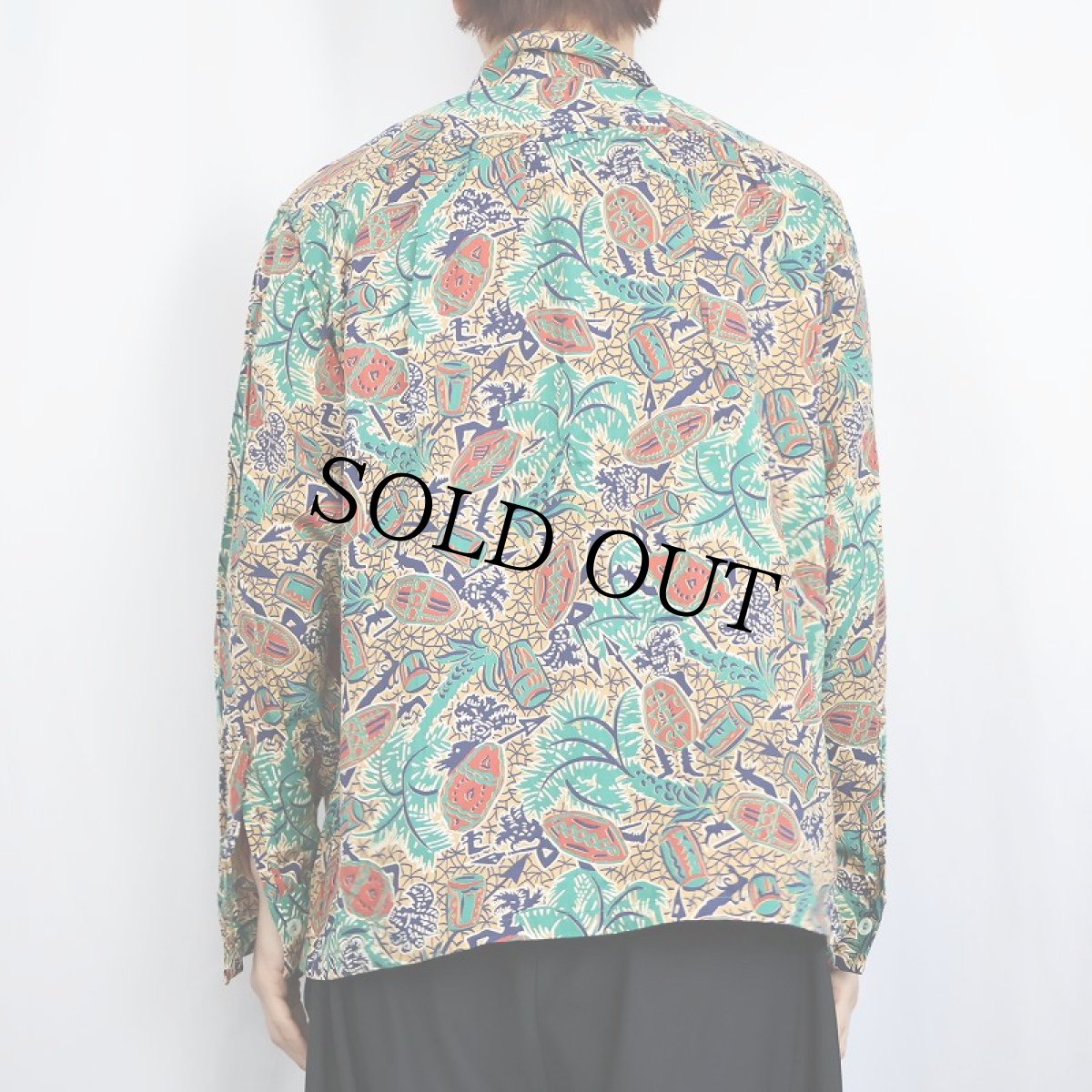 画像3: 50's VAN HEUSEN オールオーバーパターン レーヨンアロハシャツ L (3)