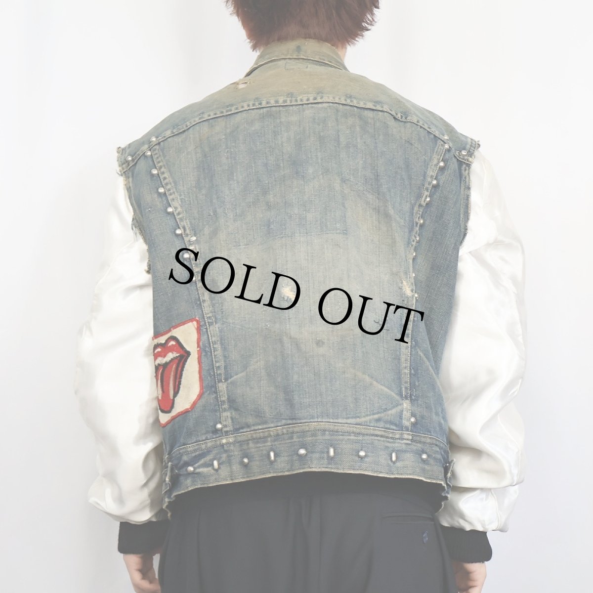 画像4: 70's Lee 101-J USA製 ワッペン×スタッズカスタム カットオフデニムベスト (4)