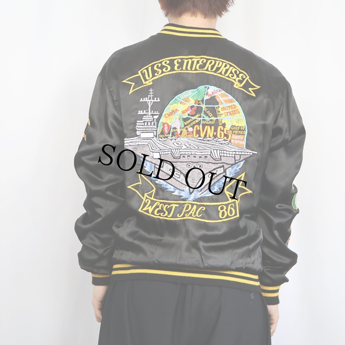 画像4: 80's U.S.NAVY "USS ENTERPRISE WESC PAC 86" 刺繍 スーベニアジャケット (4)