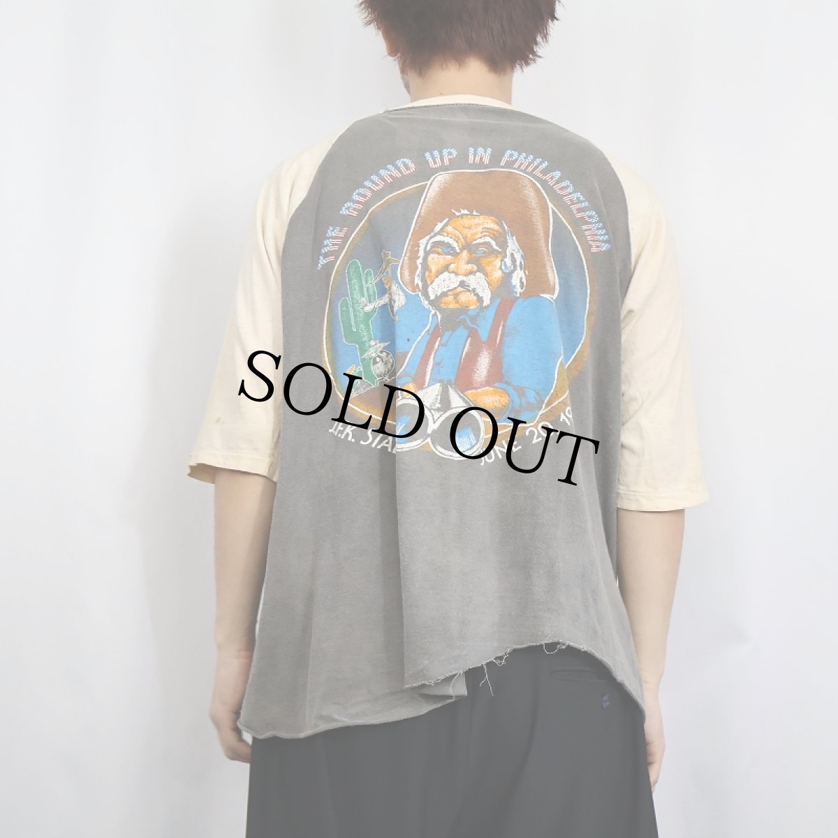 画像4: 80's "THE ROUND UP" パキ綿 ミュージックフェスティバル ラグランTシャツ (4)