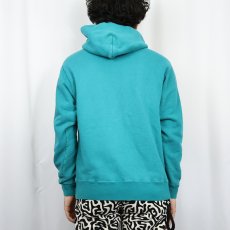 画像3: 90's Champion USA製 ロゴ刺繍 前Vスウェットフーディー L (3)