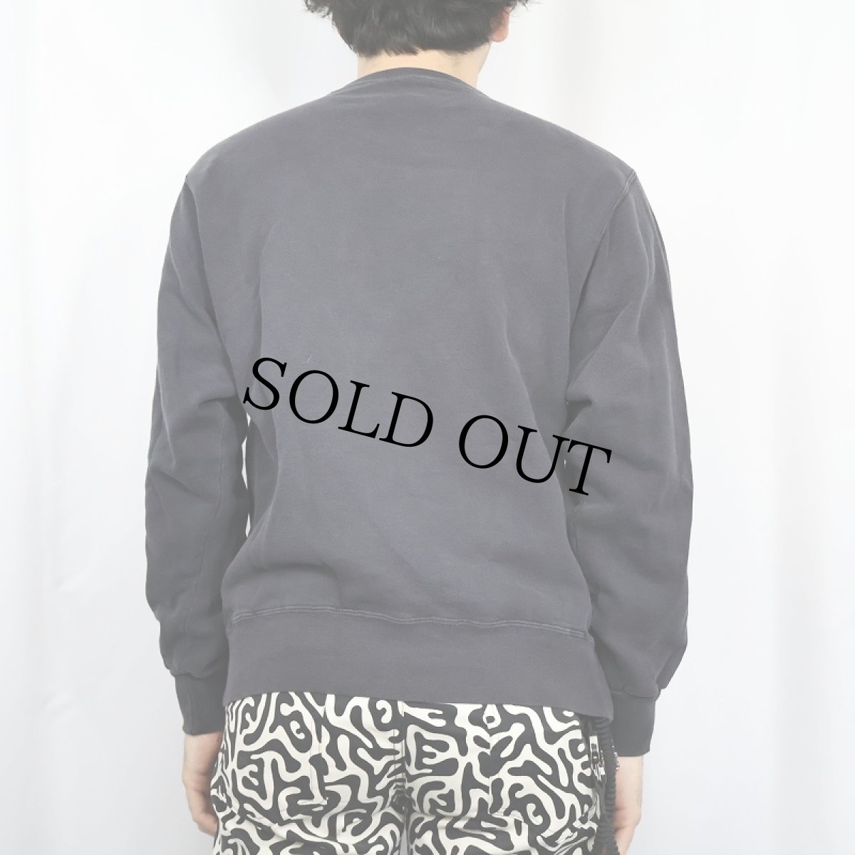 画像3: 90's Champion USA製 ロゴ刺繍 前Vスウェット BLACK L (3)