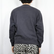 画像3: 90's Champion USA製 ロゴ刺繍 前Vスウェット BLACK L (3)
