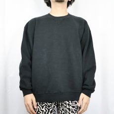 画像2: 90's RUSSELL ATHLETIC USA製 前V 無地スウェット BLACK XL (2)