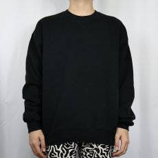 画像2: 90's〜 RUSSELL ATHLETIC 前V 無地スウェット BLACK XL (2)