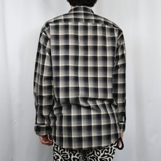 画像3: PENDLETON オンブレーチェック柄 ウールシャツ M (3)