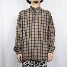 画像2: 80's PENDLETON USA製 チェック柄 ウールボタンダウンシャツ L (2)