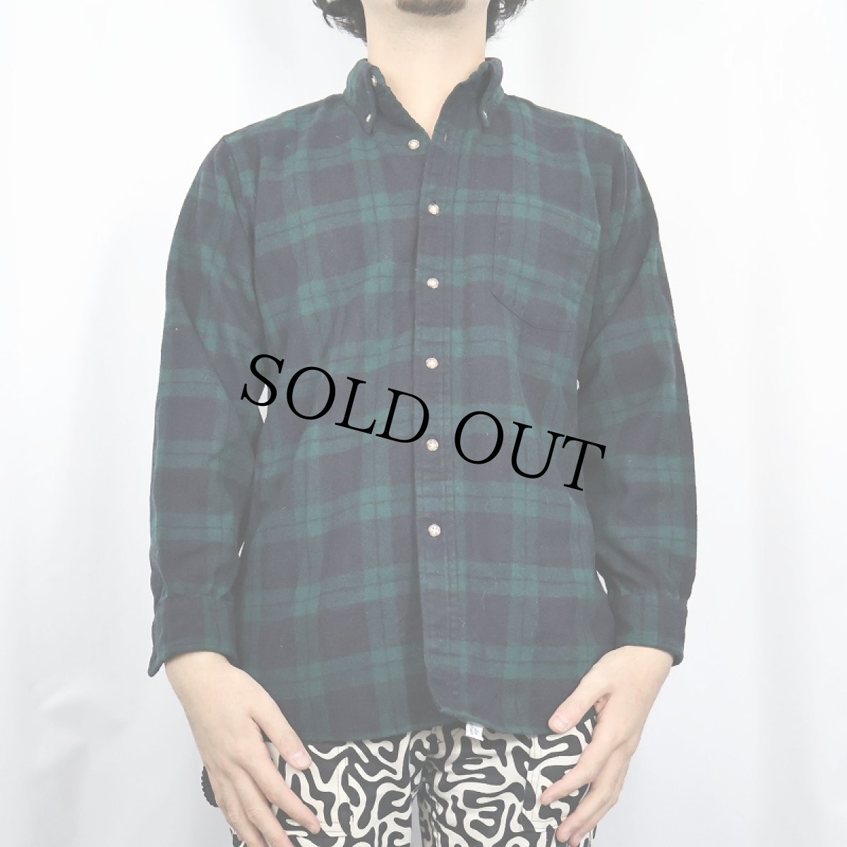 画像2: 70's PENDLETON USA製 チェック柄 ウールボタンダウンシャツ M (2)