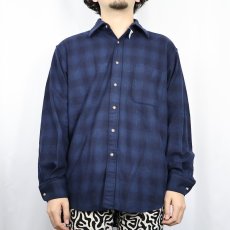 画像2: 90's PENDLETON チェック柄 ウールシャツ M (2)