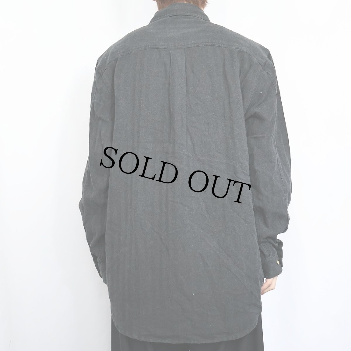 画像3: THE TERRITORY AHEAD ネイティブ柄 ヘリンボーン織り コットンネルシャツ BLACK (3)