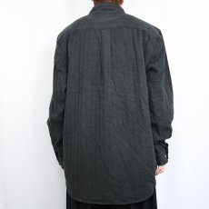 画像3: THE TERRITORY AHEAD ネイティブ柄 ヘリンボーン織り コットンネルシャツ BLACK (3)