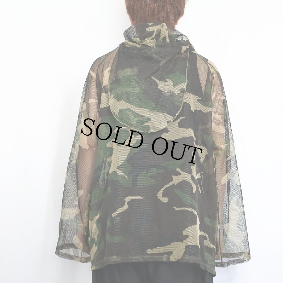 画像3: 90's USA製 カモ柄 モスキートパーカー L (3)