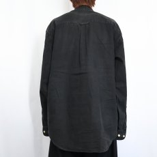 画像3: 90's ON THE BRINK バンドカラー シルク×コットンシャツ BLACK XL (3)