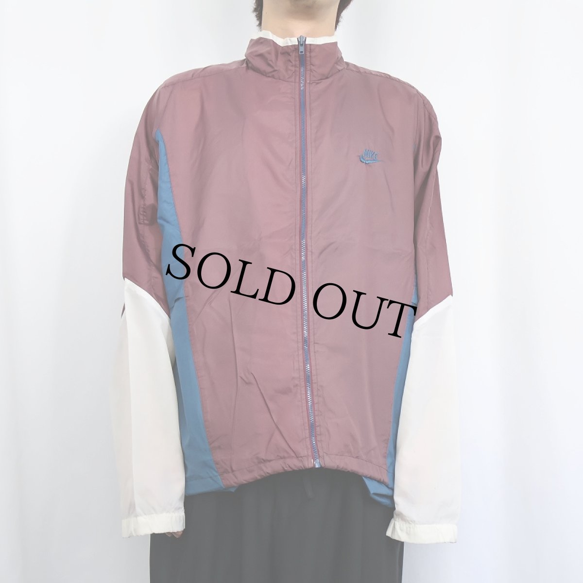 画像3: 90's NIKE 銀タグ 切り替えデザイン ナイロンジップジャケット L (3)