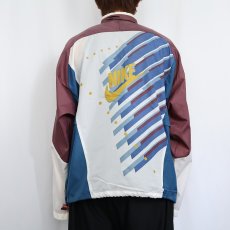 画像4: 90's NIKE 銀タグ 切り替えデザイン ナイロンジップジャケット L (4)
