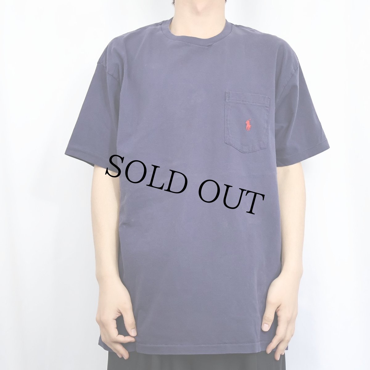 画像2: 90's POLO Ralph Lauren USA製 ロゴ刺繍 ポケットTシャツ L (2)