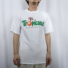 画像2: 90's Tropicana 飲料メーカー プリントTシャツ L (2)