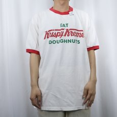 画像2: Krispy Kreme Doughnuts ドーナツショップ プリント リンガーTシャツ XL (2)