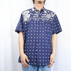 画像2: 50's Nani of hawaii ドット柄 コットンアロハシャツ (2)