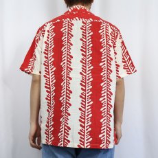 画像3: 50's GROSDALE ボーダーパターン シアサッカーアロハシャツ XL (3)