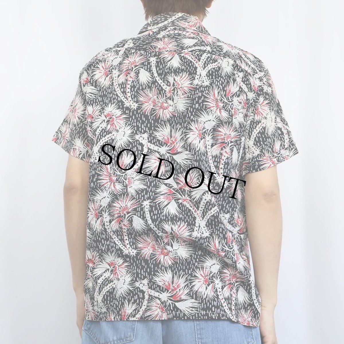 画像3: 50's PENNEY'S TOPFLIGHT オールオーバーパターン シアサッカー アロハシャツ M (3)